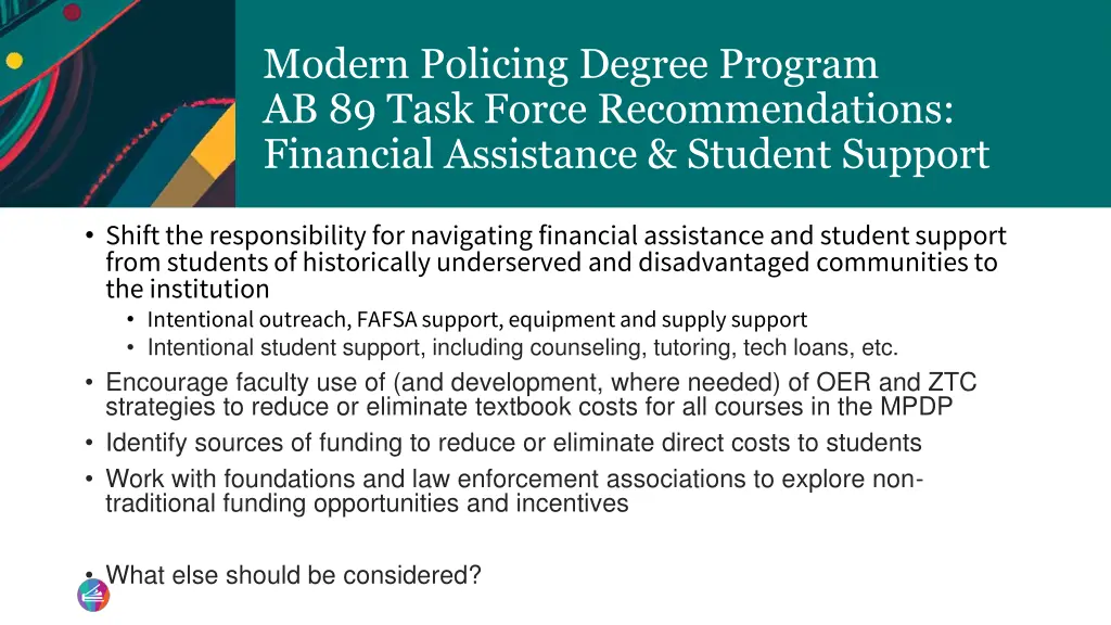 modern policing degree program ab 89 task force 4