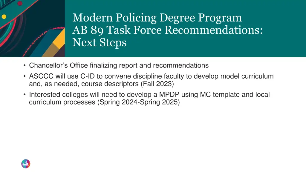 modern policing degree program ab 89 task force 6