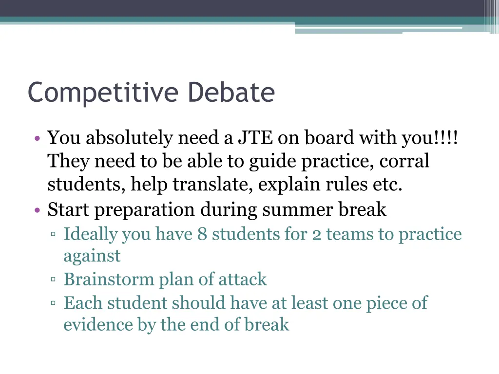 competitive debate