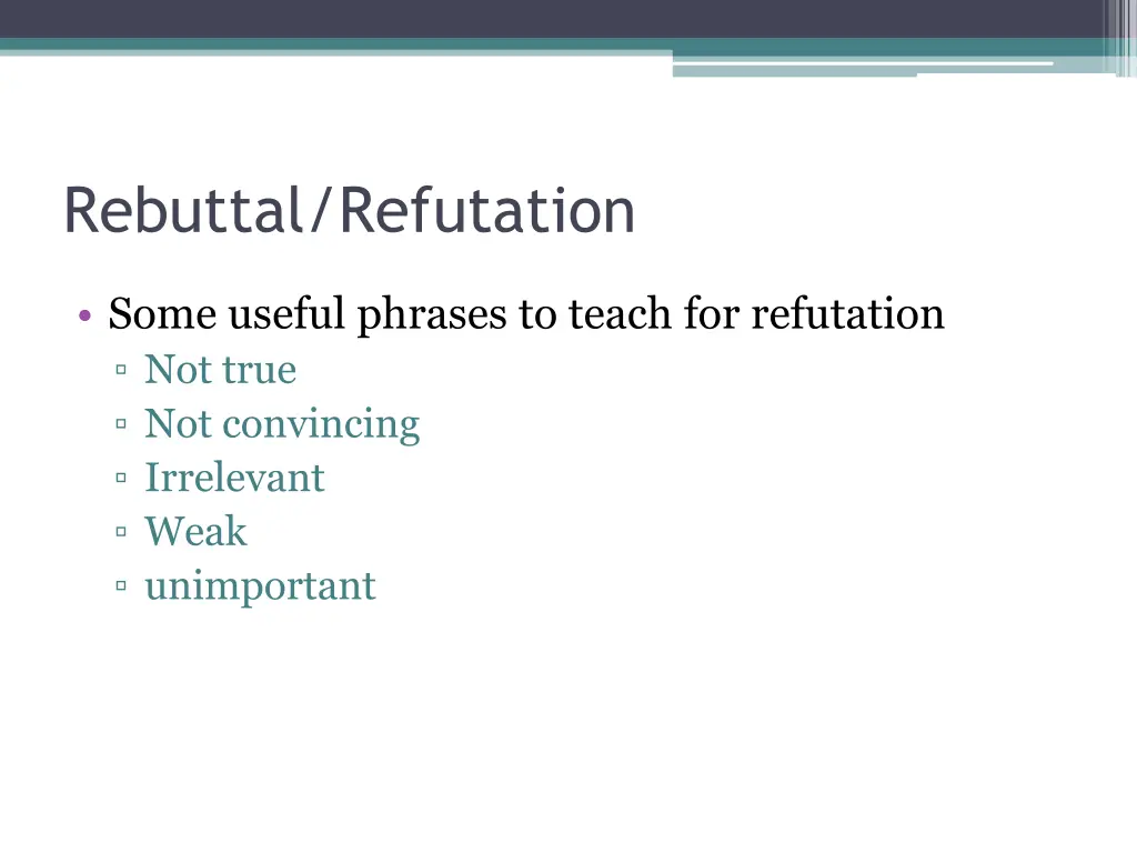 rebuttal refutation