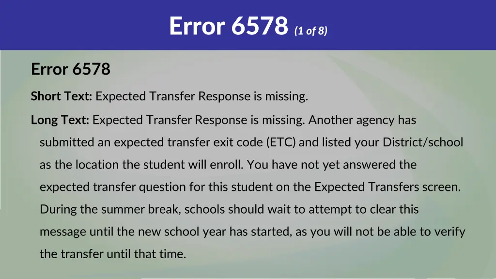error 6578 1 of 8