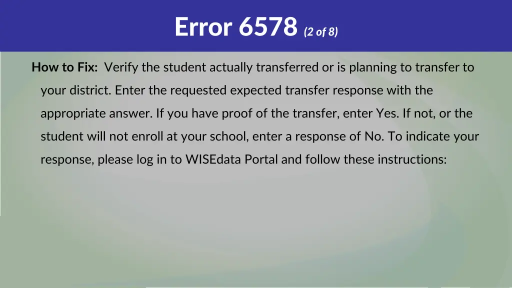 error 6578 2 of 8