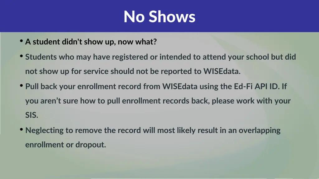 no shows