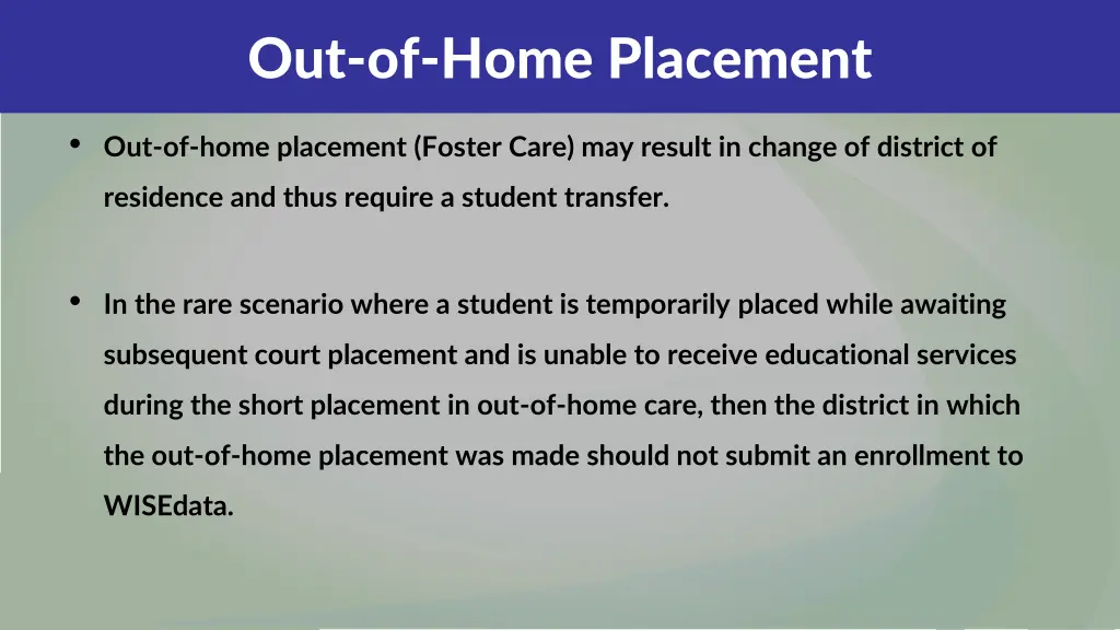 out of home placement