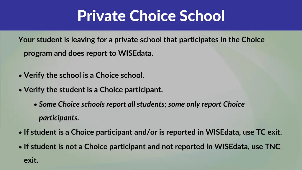 private choice school