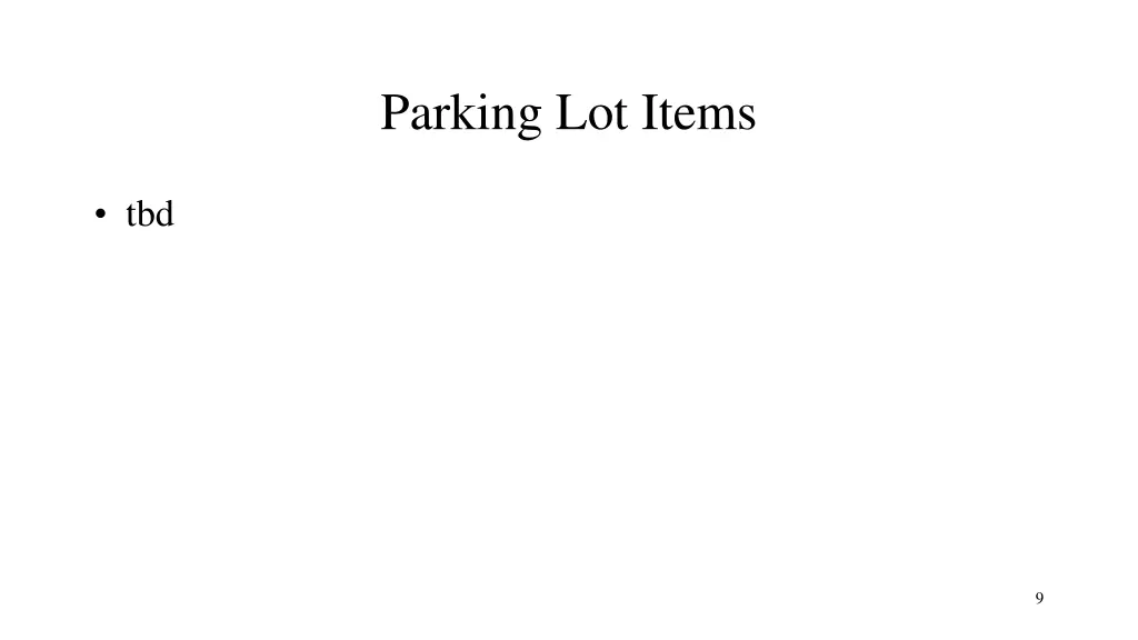 parking lot items