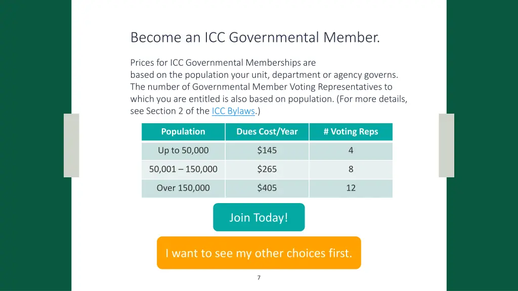 become an icc governmental member