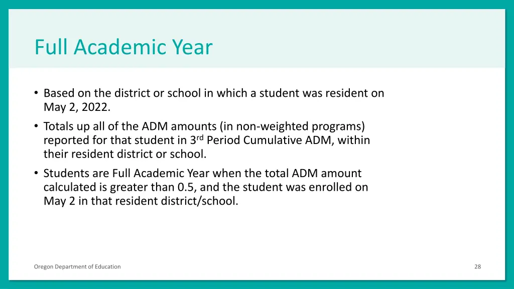 full academic year