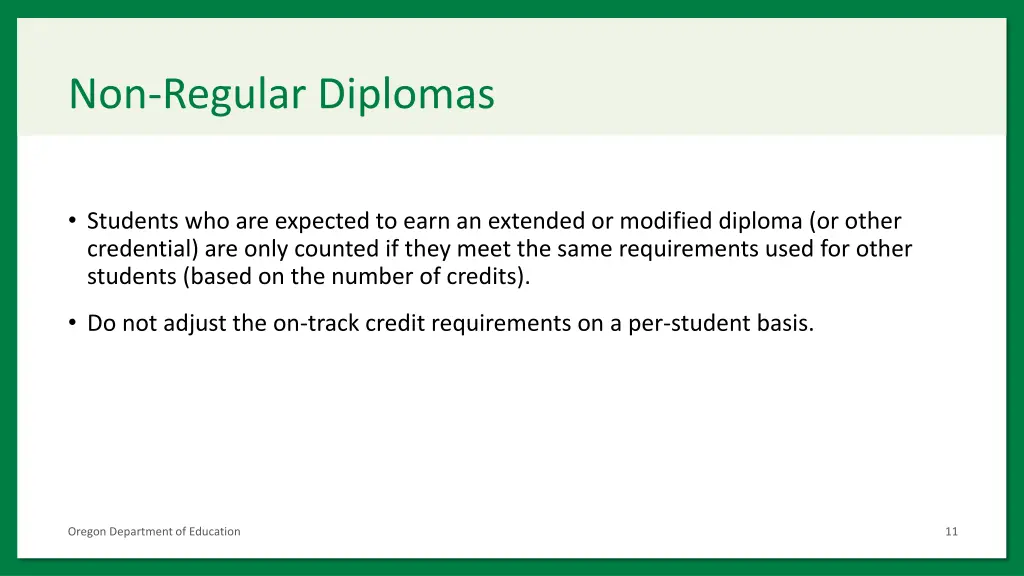 non regular diplomas