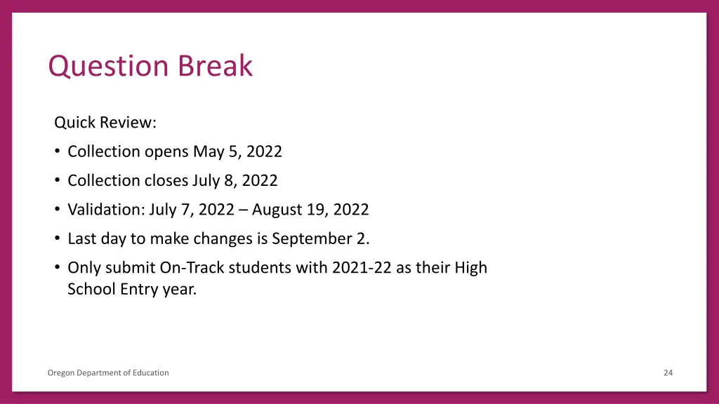 question break