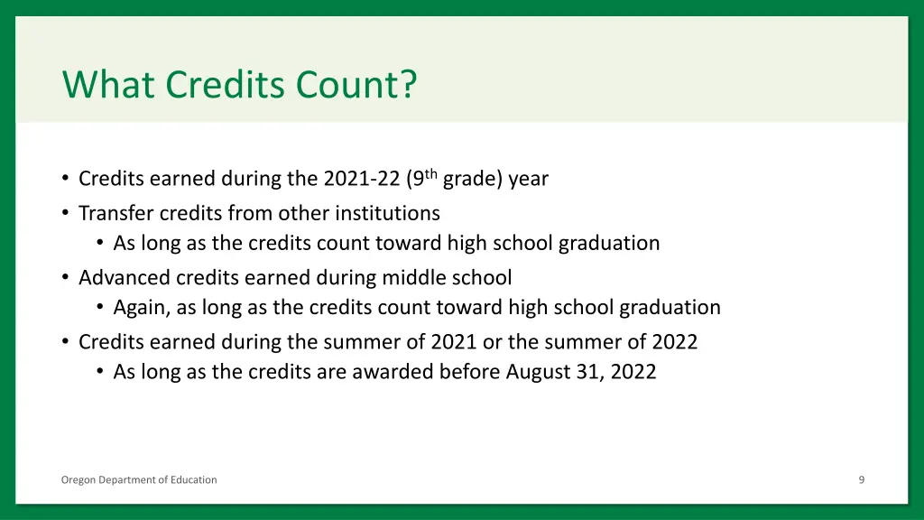 what credits count