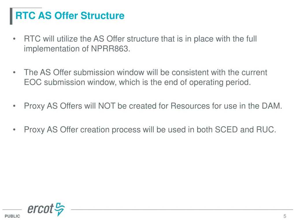 rtc as offer structure