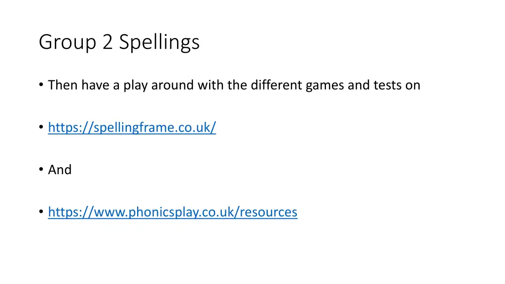 group 2 spellings