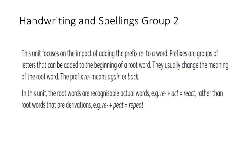 handwriting and spellings group 2