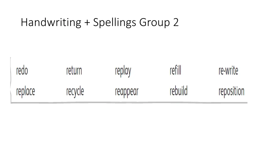 handwriting spellings group 2
