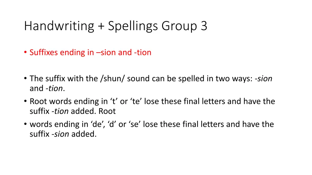 handwriting spellings group 3