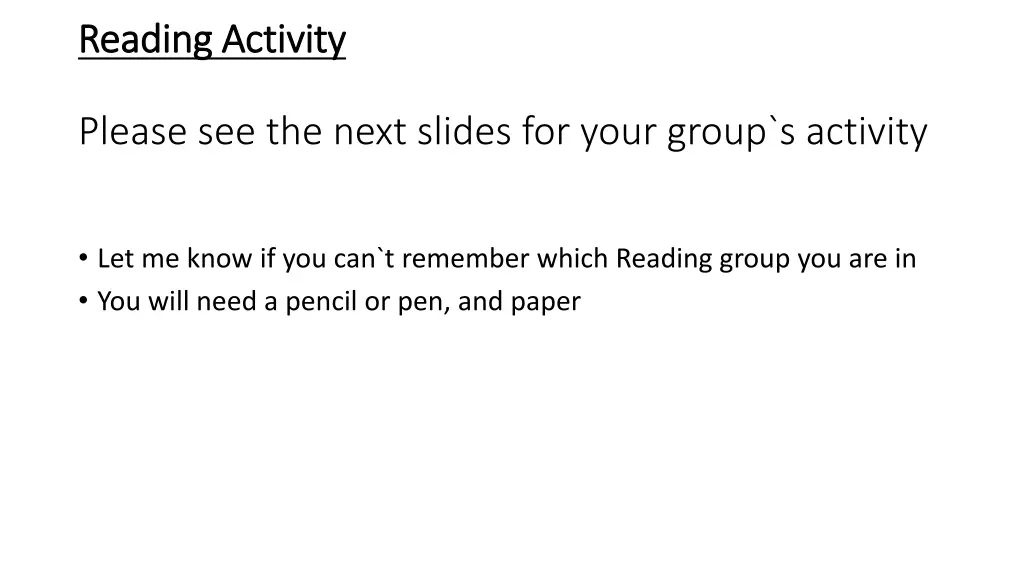 reading activity reading activity
