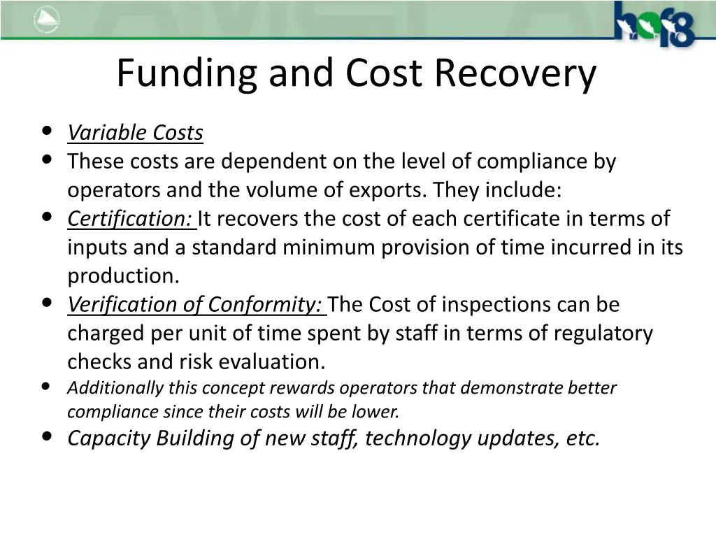 funding and cost recovery 2