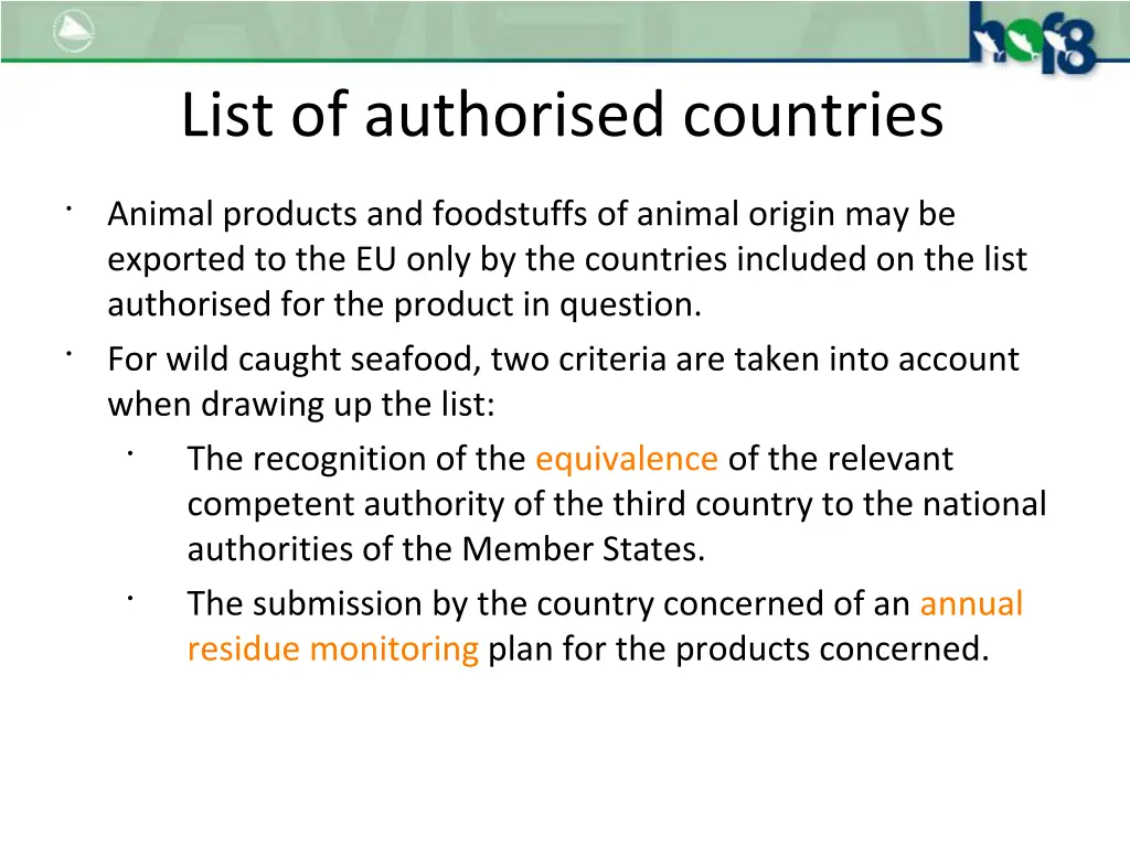 list of authorised countries