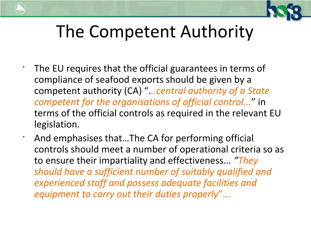 the competent authority