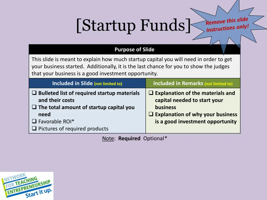 startup funds