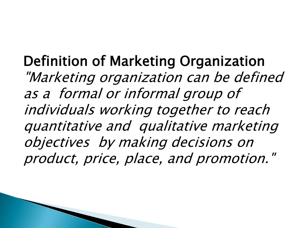 definition of marketing organization marketing