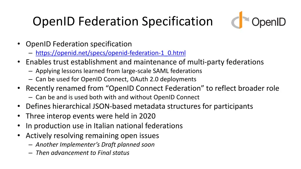 openid federation specification