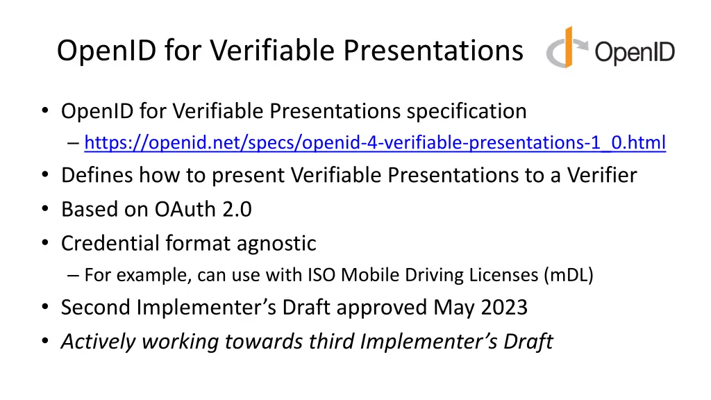 openid for verifiable presentations