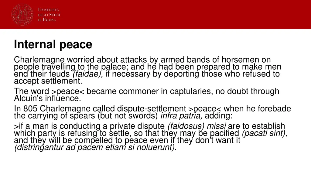 internal peace charlemagne worried about attacks
