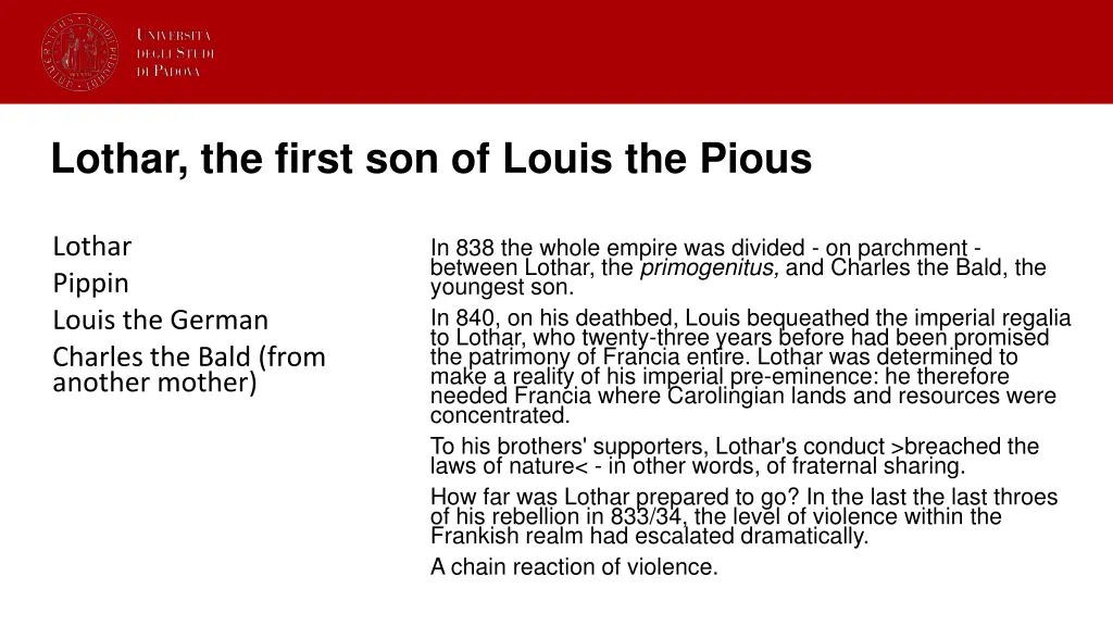lothar the first son of louis the pious
