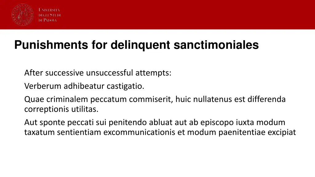 punishments for delinquent sanctimoniales