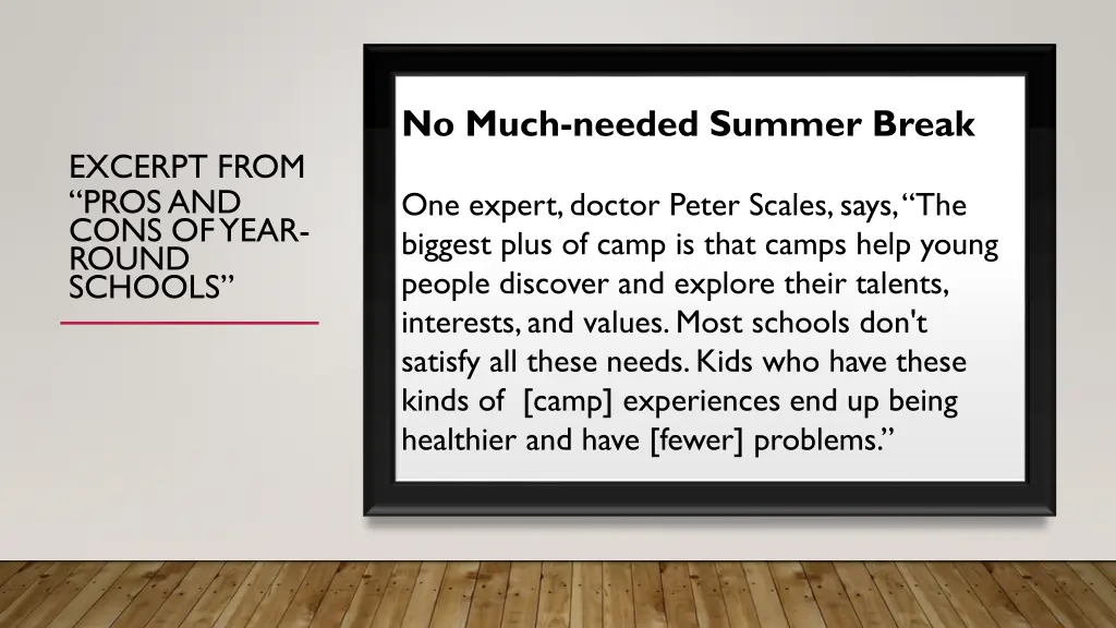 no much needed summer break