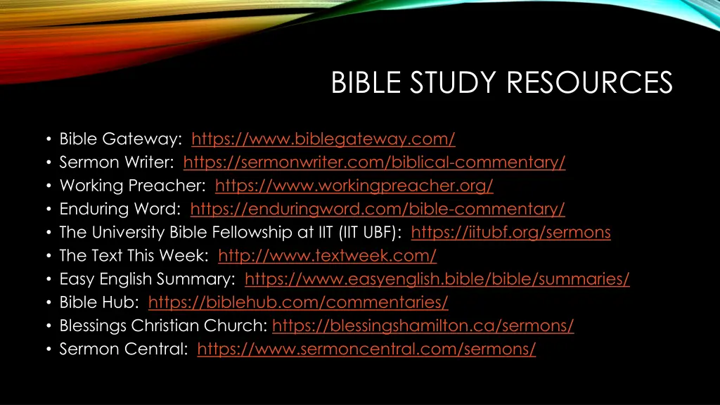 bible study resources