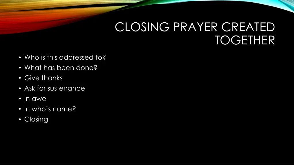 closing prayer created