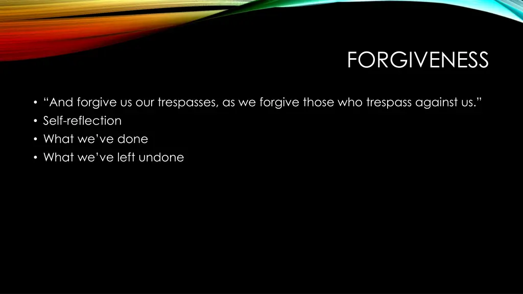 forgiveness