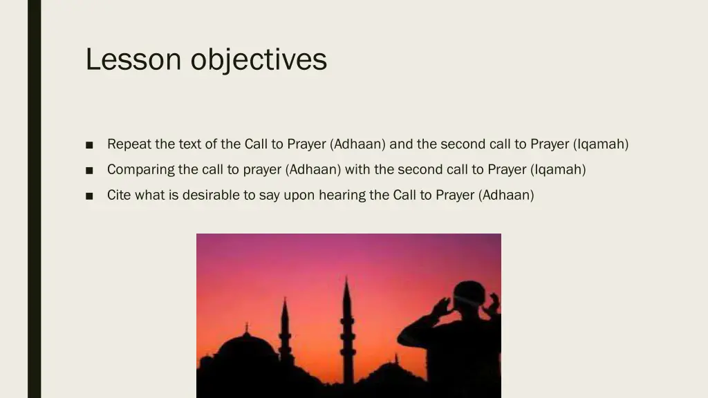 lesson objectives