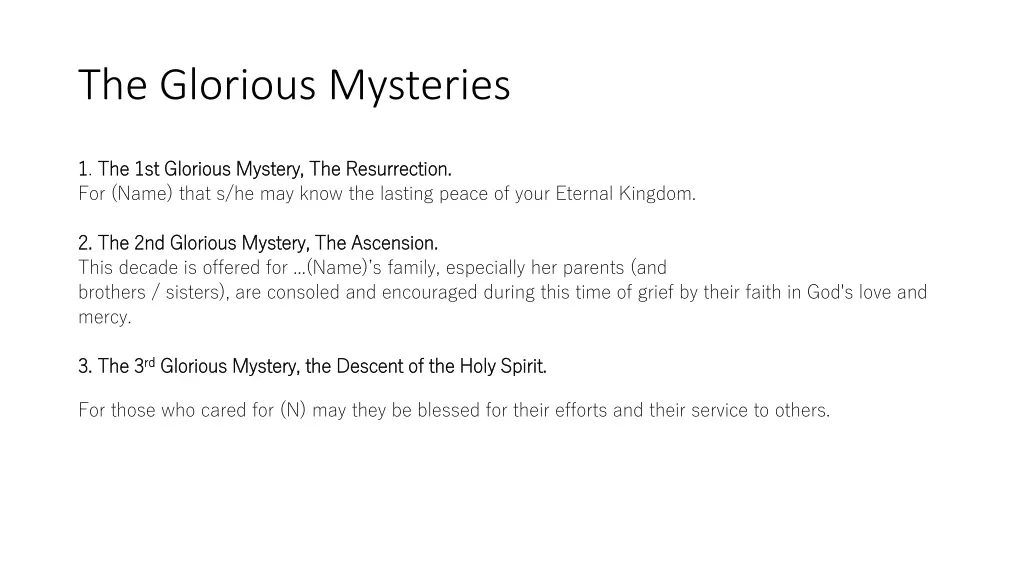 the glorious mysteries