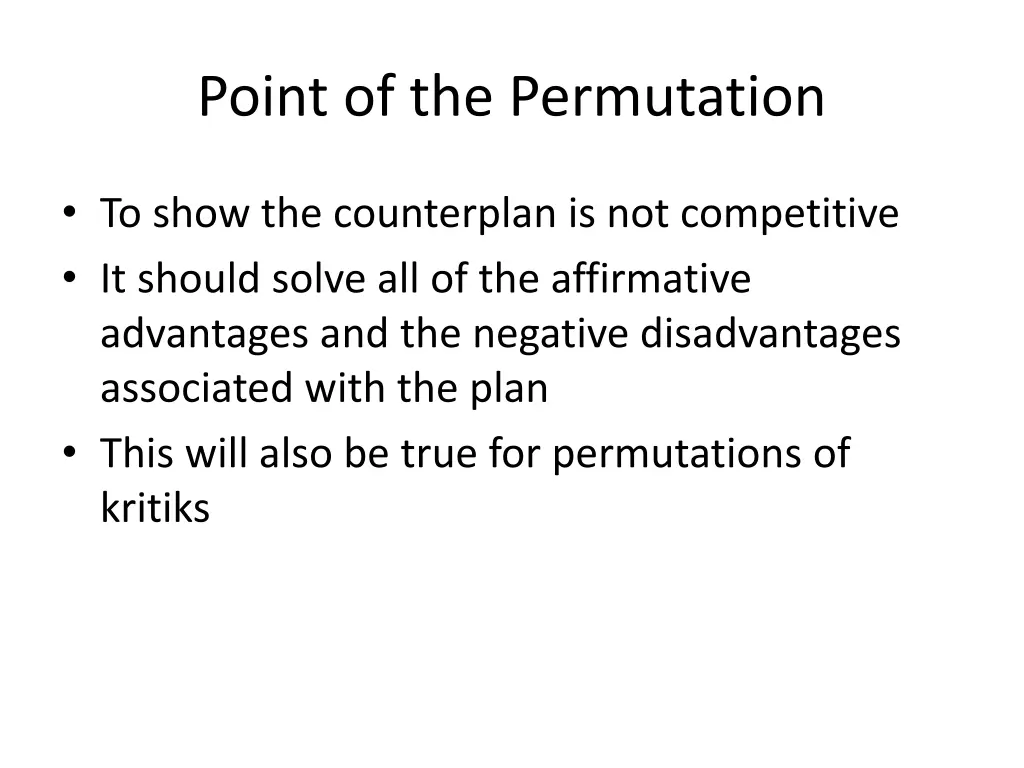 point of the permutation