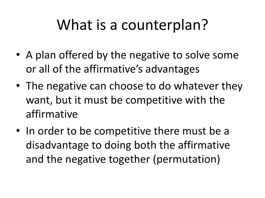 what is a counterplan