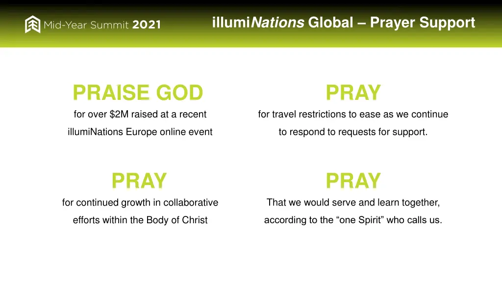 illumi nations global prayer support