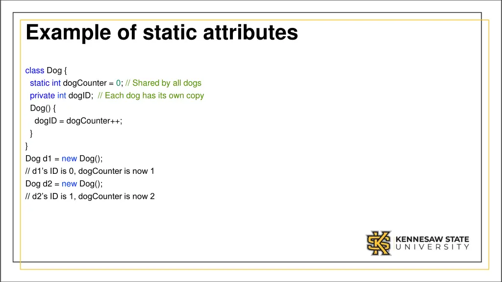 example of static attributes