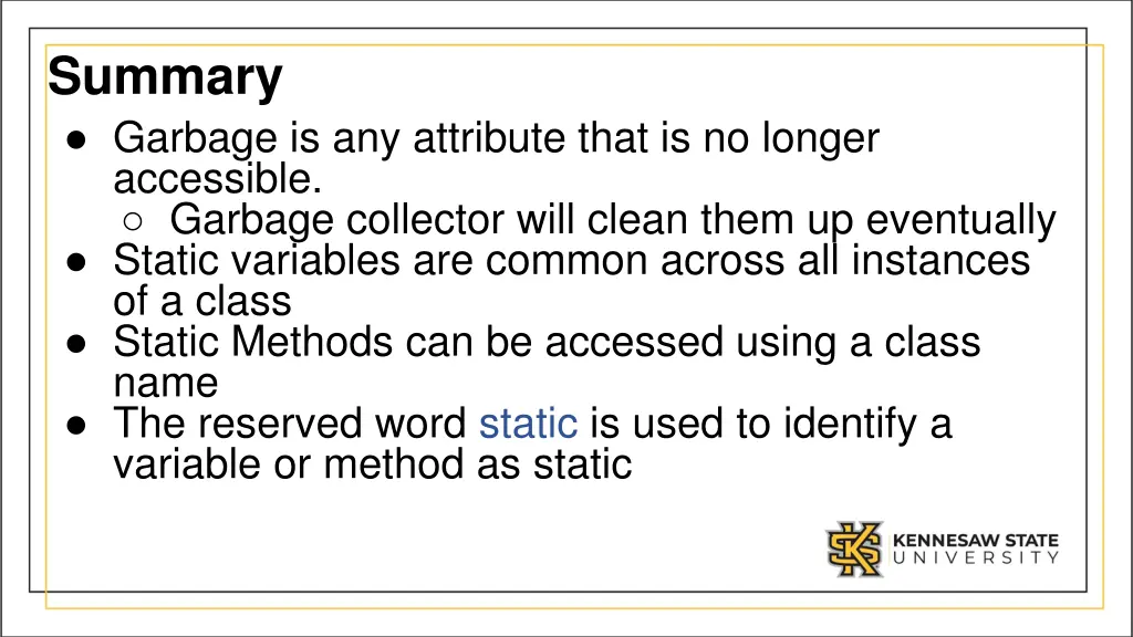 summary garbage is any attribute that