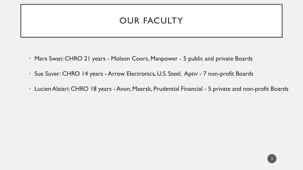 our faculty