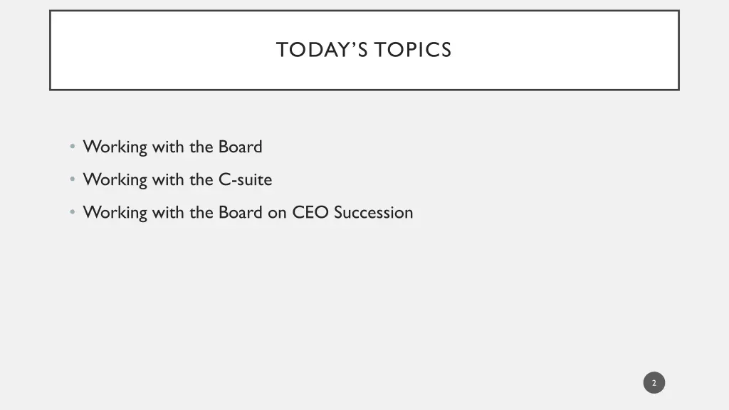 today s topics