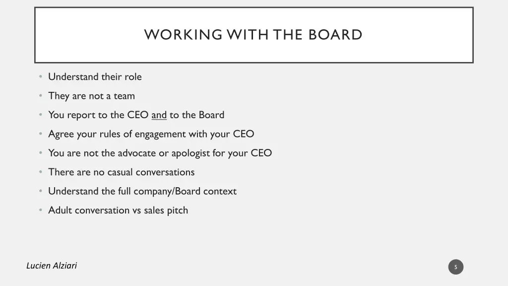 working with the board 1