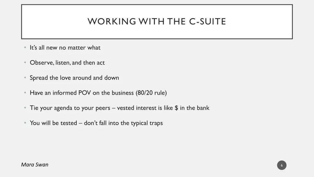 working with the c suite