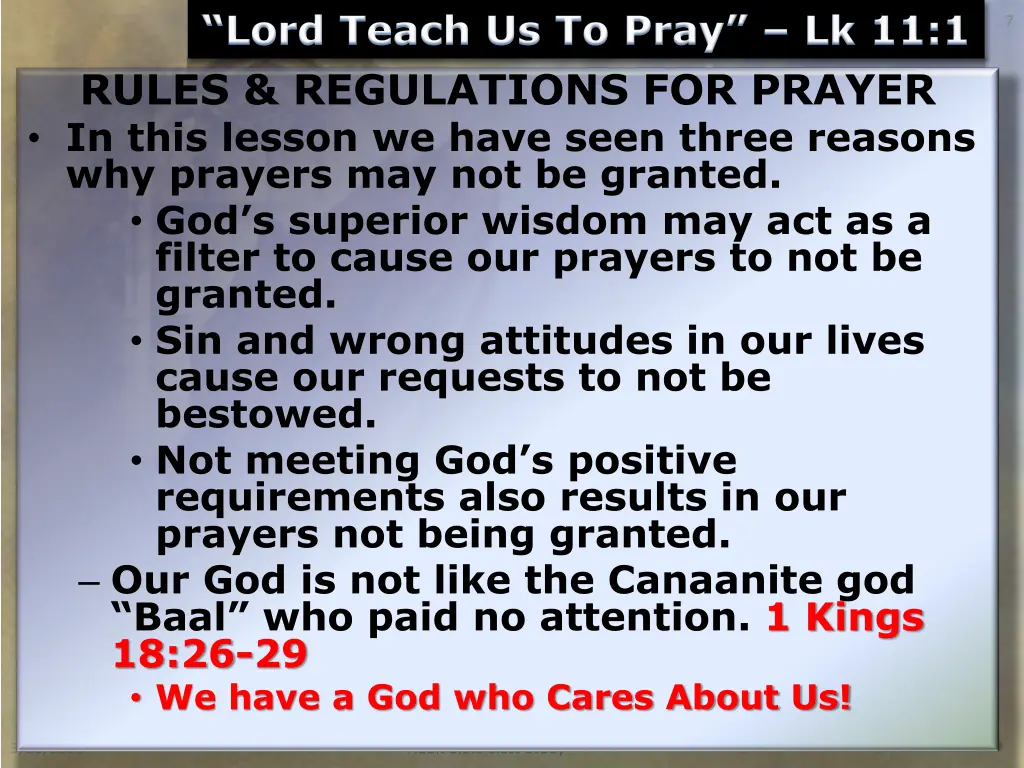 lord teach us to pray lk 11 1 rules regulations 3