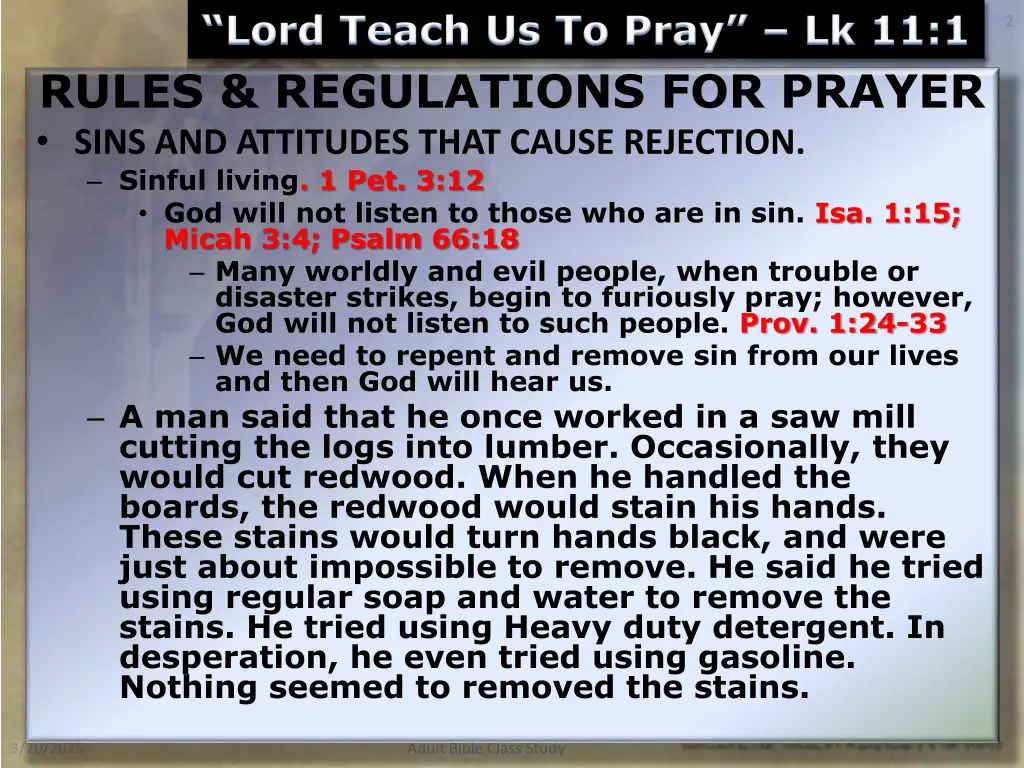 lord teach us to pray lk 11 1 rules regulations