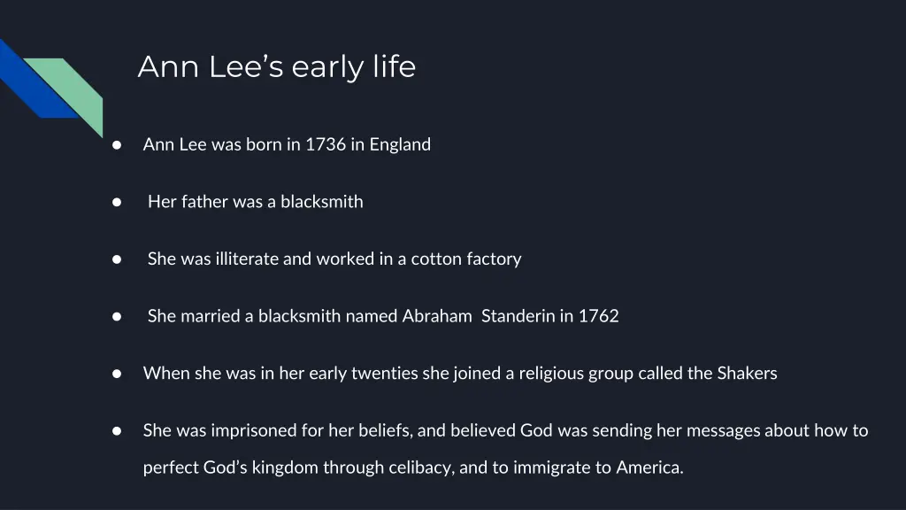 ann lee s early life