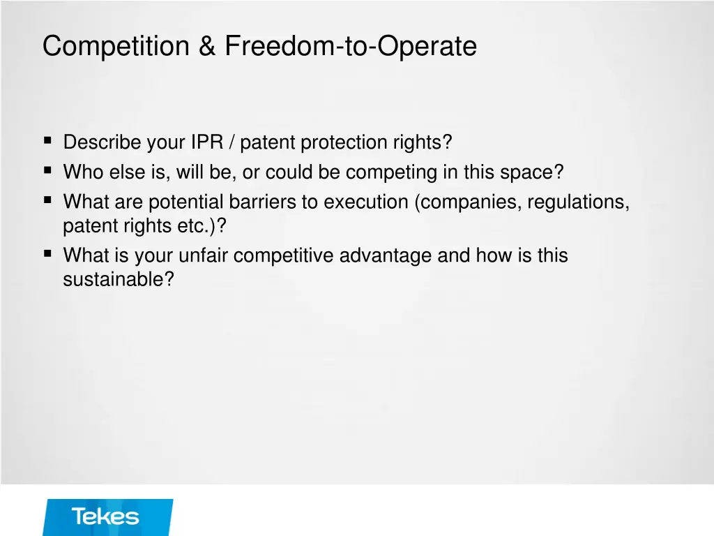 competition freedom to operate
